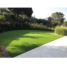 Zahrada s umělým trávníkem a rostlinami