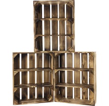 Tři dřevěné regály z borovicového dřeva