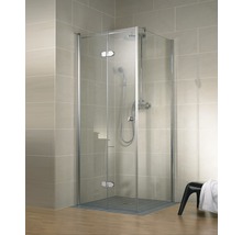 Rohová sprcha se sprchovou baterií v koupelně