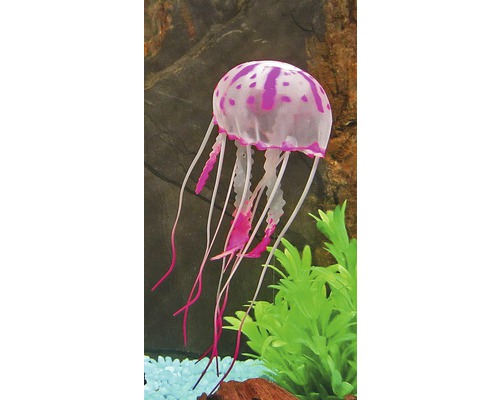 Akvarijní dekorace medůza silikonová 5 cm červená