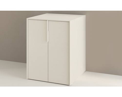 Bílá koupelnová skříňka se dvěma dvířky