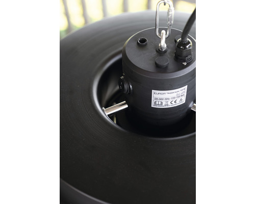 Detail elektrického topení se zavěšením