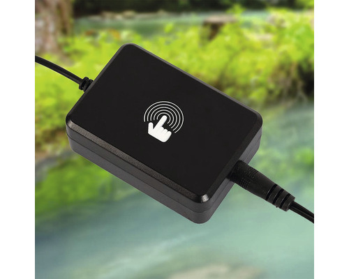 Černý LED ovladač s dotykovým symbolem a kabelem