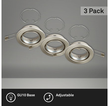 Tři vestavné bodovky s paticí GU10 a upevňovacími sponami, nastavitelné