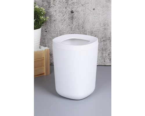 Bílý kosmetický odpadkový koš s výkyvným víkem