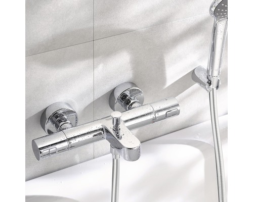 Termostatická baterie na stěnu s ruční sprchou pro vanu