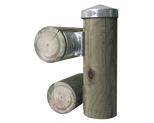 Dřevěný sloupek s kovovým krytem a příčkami