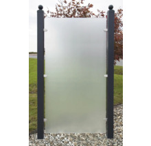 Zástěna proti pohledům s rámem a panelem z mléčného skla