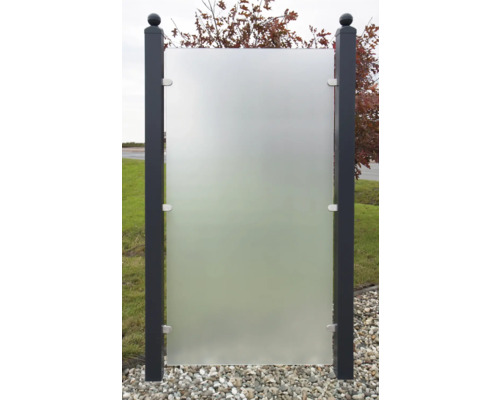 Zástěna proti pohledům s rámem a panelem z mléčného skla