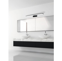 Moderní koupelna s dvojitým umyvadlem, zrcadlem a LED svítidlem