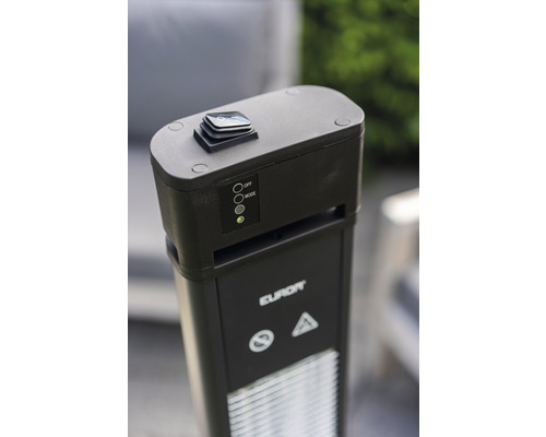 Detailní pohled na ohřívač s ovládacími prvky