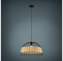 Závěsné svítidlo s košíkovým stínidlem a kovovým rámem