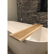 Vanová odkládací přihrádka 88 x 20 x 2 cm dub masiv masivní deska s oblinou