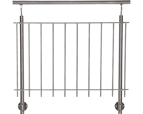 Zábradlí s kovovou mřížkou a nerezovými sloupky pro schodiště a balkony