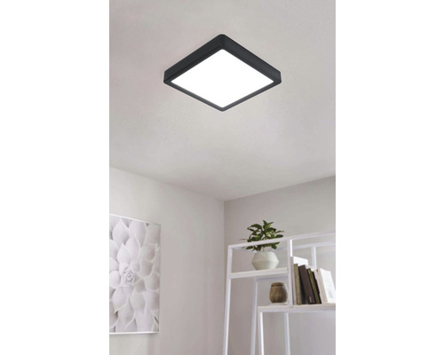 LED stropní svítidlo Eglo 78814 Fueva 16,5 W 2000 lm 4000 K 22,5 x 22,5 cm černé Čtvercové stropní svítidlo v obývacím pokoji