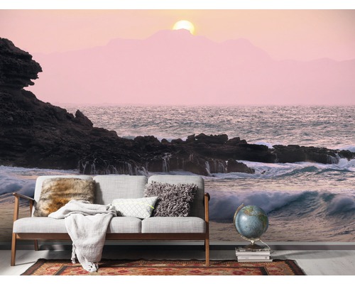 Fototapeta s skalnatým pobřežím a výhledem na moře v obývacím pokoji