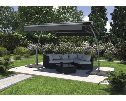 Mobilní markýza Biella 3,95 x 3 m odstín RAL 7022 stínová šedá Mobilní markýza Biella 3,95 x 3 m odstín RAL 7022 stínová šedá