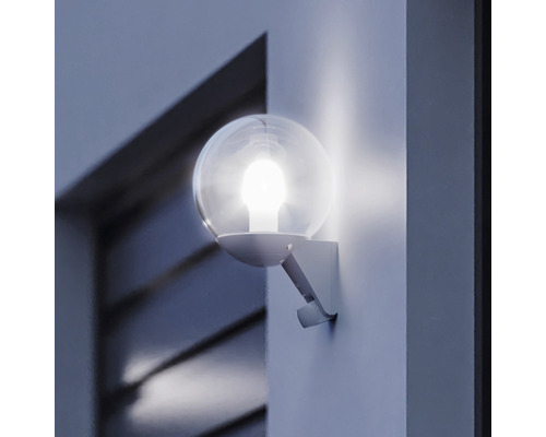 Kulovité venkovní nástěnné svítidlo s lampou