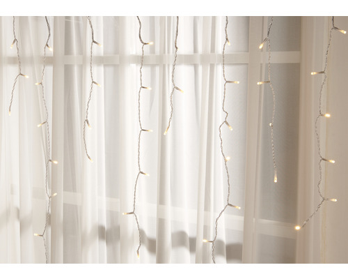 Světelný řetěz závěs ledový déšť Lafiora 1200 x 70 cm 600 LED s časovačem a stmívačem, průhledný kabel, teplé bílé světlo Světelný řetěz závěs ledový déšť Lafiora 1200 x 70 cm 600 LED s časovačem a stmívačem, průhledný kabel, teplé bílé světlo