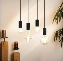 Dekorativní závěsná svítidla s různými tvary a designy žárovek.