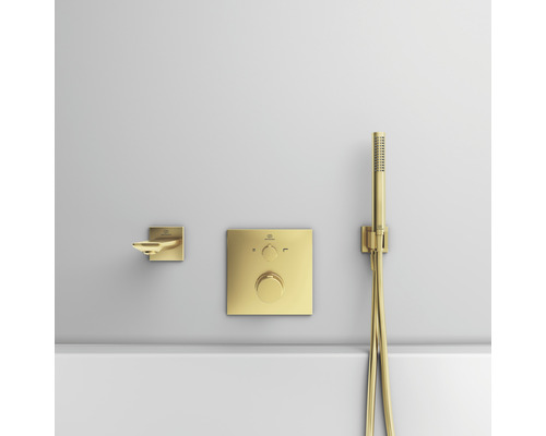 Nástěnná vanová baterie s ruční sprchou a vanovým výtokem