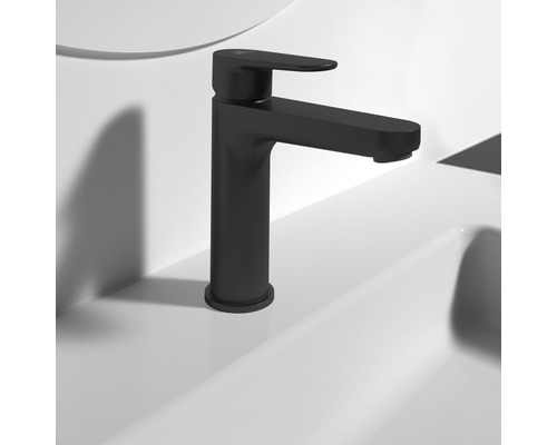 Černá umyvadlová páková baterie