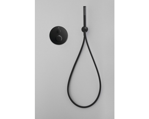 Nástěnná sprchová baterie s ruční sprchou a kulatým termostatem