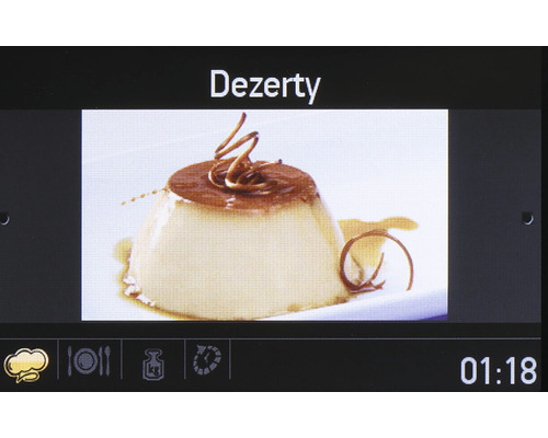 Zobrazení dezertu na obrazovce
