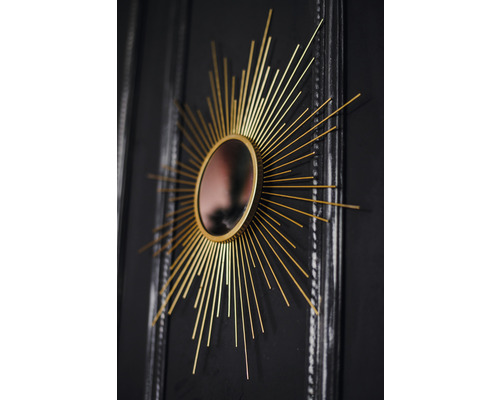 Dekorativní zrcadlo s rámem ve tvaru slunečních paprsků pro montáž na stěnu