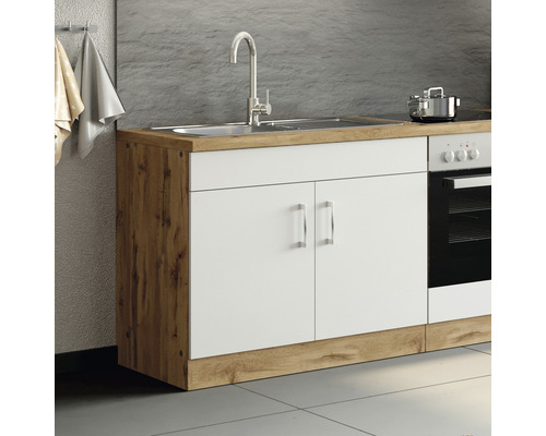 Kuchyňská linka s dřezem, vodovodní baterií, skříňkou a sporákem