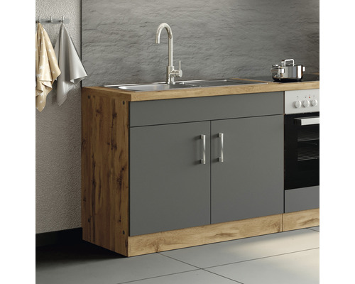 Kuchyňská linka s dřezem, vodovodní baterií, varnou deskou a troubou