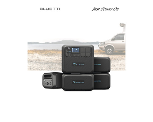 Bluetti Powerstation s přídavnými bateriemi pro kempování a outdoorové aktivity