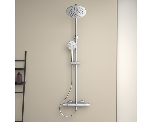 Nástěnná sprchová baterie s hlavovou a ruční sprchou