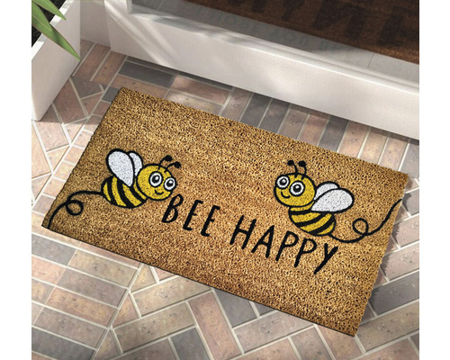 Rohožka se včelami a nápisem Buď šťastný