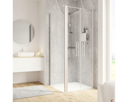 Sprchové dveře se sprchovou zástěnou SCHULTE Garant 2.0 90 x 90 cm barva rámu hliník dekor skla čiré sklo D882018-3 01 50