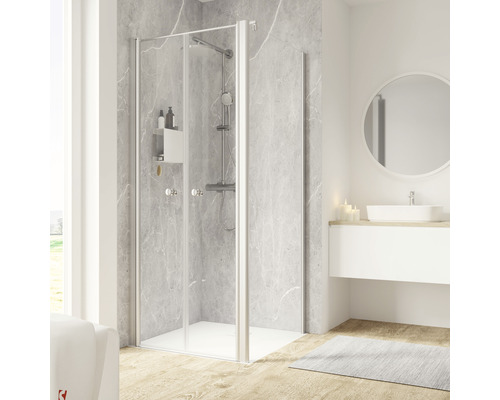 Sprchové dveře se sprchovou zástěnou SCHULTE Garant 2.0 90 x 90 cm barva rámu hliník dekor skla čiré sklo D882018-5 01 50 01