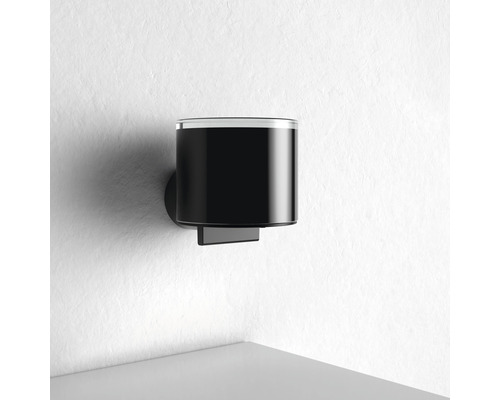 Černý nástěnný kelímek pro koupelnové doplňky