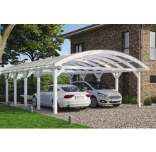 Dřevěný dvojitý carport se dvěma auty