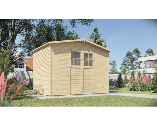 Dřevěný zahradní domek Bertilo Fineline 306 x 202 cm přírodní Dřevěný zahradní domek Bertilo Fineline 306 x 202 cm přírodní