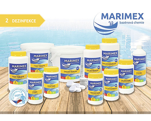 Produkty bazénové chemie Marimex k dezinfekci