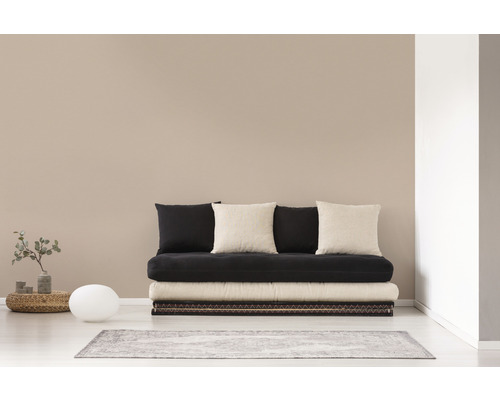 Futon s polštáři na koberci v obývacím pokoji