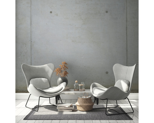 Obývací pokoj se dvěma křesly s opěrkami hlavy, stolem a dekorací na koberci