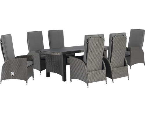 Sada zahradního nábytku se stolem a šesti židlemi