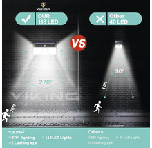 Srovnání dvou solárních lamp s různým počtem LED a úhlem osvětlení.