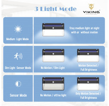 Grafika se třemi režimy svícení a logem Viking Technology