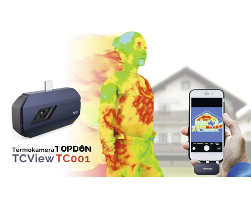Termokamera Topdon TC001 pro použití s chytrým telefonem k analýze tepelných mostů