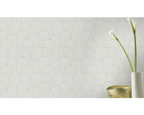 Tapeta s geometrickým vzorem a stylizovanými oblouky