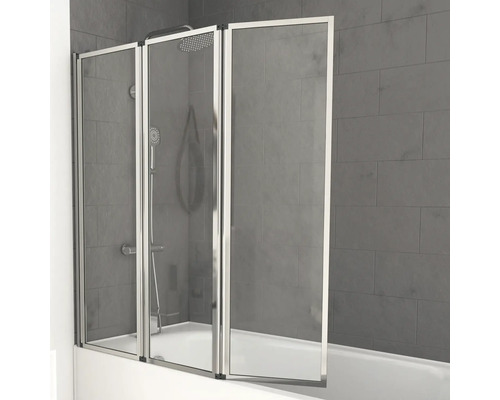 Skleněná vanová zástěna se třemi prvky v koupelně