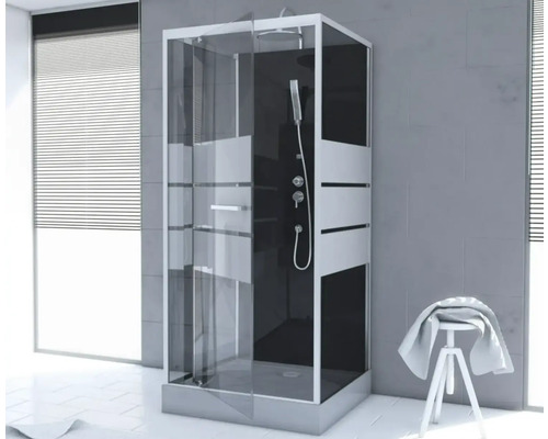 Sprchový box Aurlane Study 90 x 90 x 225 cm matně stříbrná