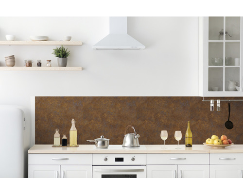 Stěnový obklad PVC Ceramics Rusty Stone KR 67,5x400 cm Kuchyňská zástěna s rustikální texturou ve světlé kuchyni